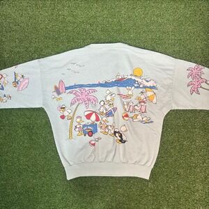 Vintage 1987 Florida Ducks AOP Beach Sweatshirt Blue Lifestyles‎